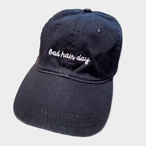 Bad Hair Day Black Adjustable Baseball Cap